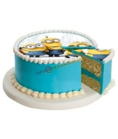 DECORAZIONE PER TORTE - MINIONS CIALDE - 12 PEZZI - DIAMETRO 20cm