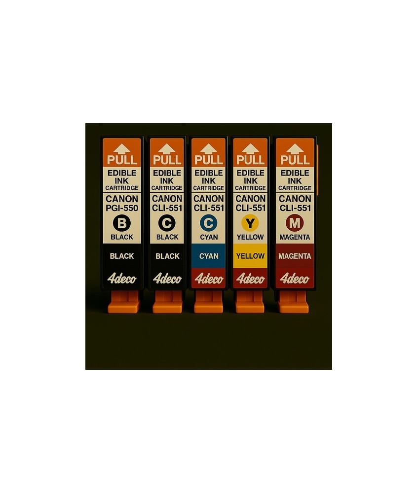 KIT 5 CARTUCCE ALIMENTARE PER CANON SERIE PGI-550 / CLI-551