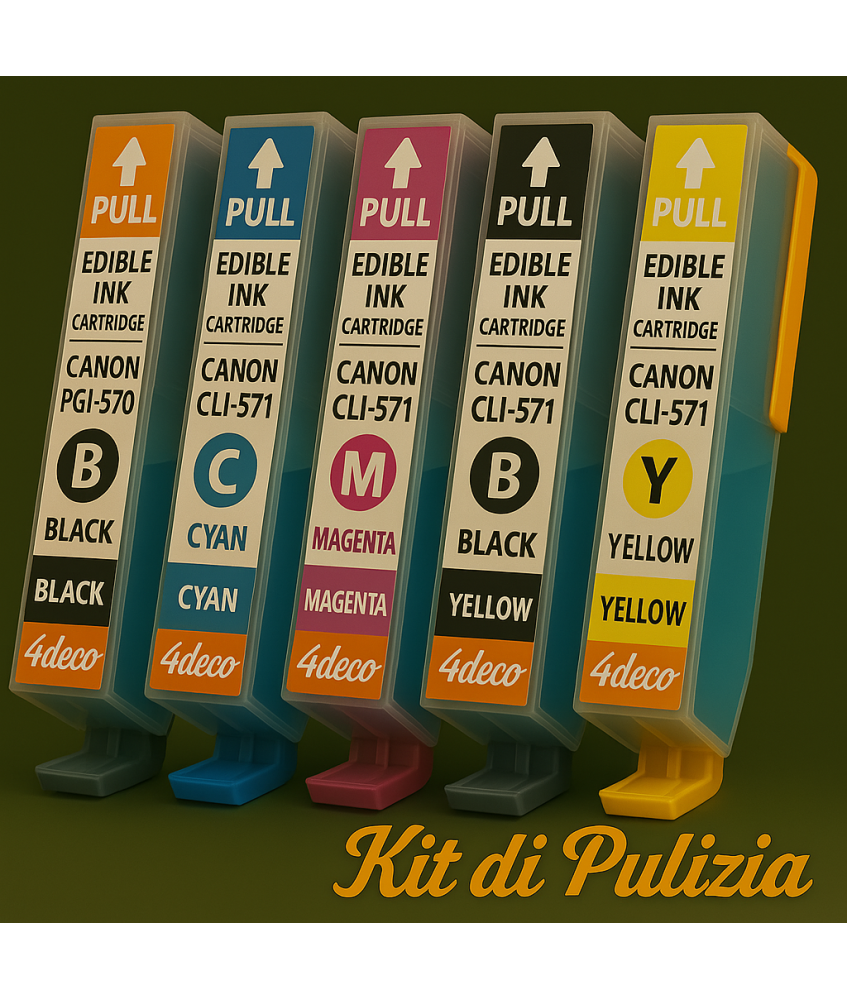 KIT PULIZIA ALIMENTARE 5 CARTUCCE SERIE PGI-570 / CLI-571
