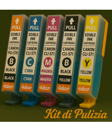 KIT PULIZIA ALIMENTARE 5 CARTUCCE SERIE PGI-570 / CLI-571