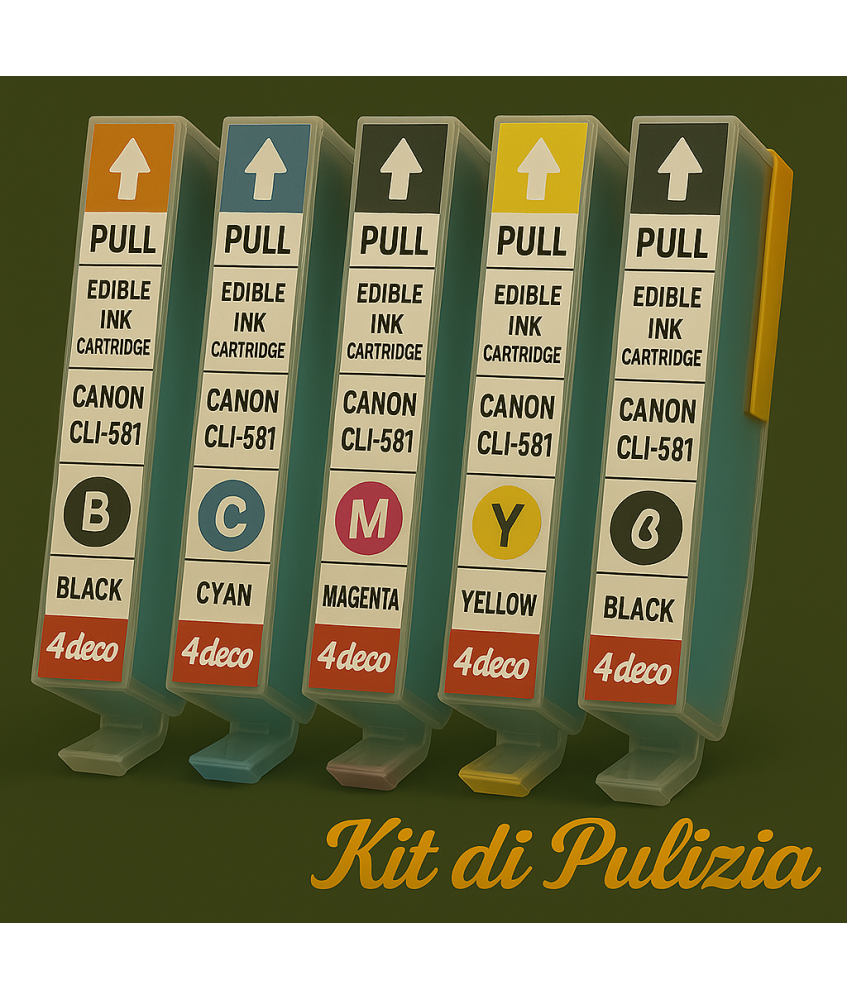 KIT PULIZIA ALIMENTARE PER CARTUCCE PGI580/CLI581 CON CHIP PER STAMPA