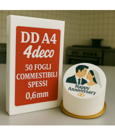 DD - A4 - CIALDA SPESSA PER TORTE / OSTIE EDIBILI - 25 Fogli - FORMAT