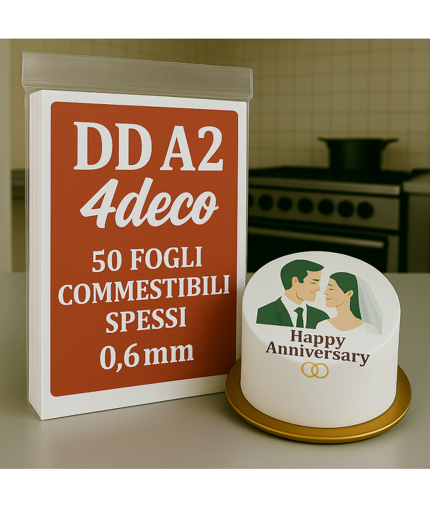 DD A2 Cialda Spessa 0.60mm 50 Fogli Torte