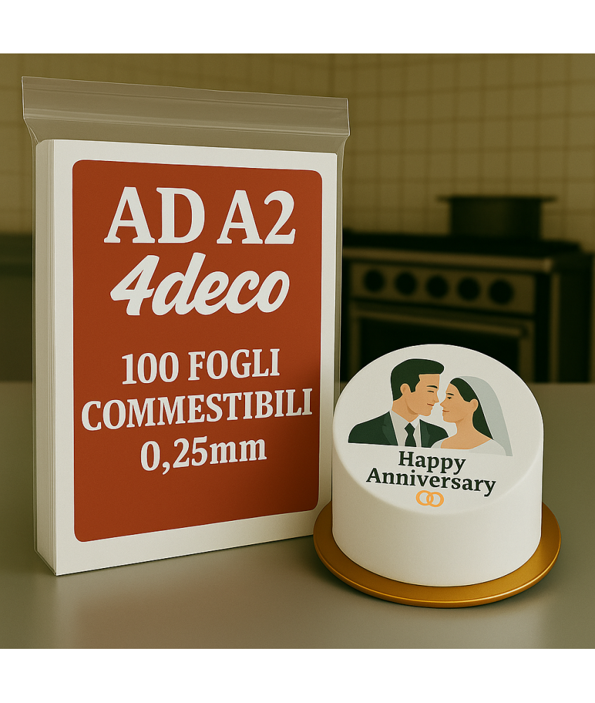 AD A2 Cialda Leggera 0.25mm 100 Fogli Torte