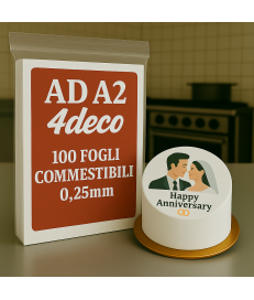 AD A2 Cialda Leggera 0.25mm 100 Fogli Torte