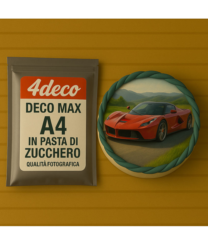 A4 - CIALDA EDIBILE PASTA DI ZUCCHERO DECO MAX - 50 Fogli - FORMATO A4