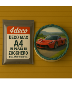 A4 - CIALDA EDIBILE PASTA DI ZUCCHERO DECO MAX - 50 Fogli - FORMATO A4
