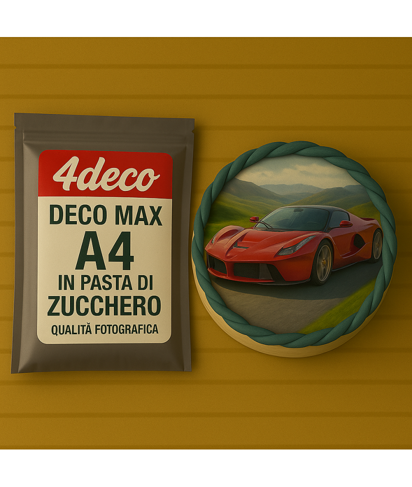 A4 - CIALDA EDIBILE / FOGLI IN PASTA DI ZUCCHERO DECO MAX - 25 Fogli