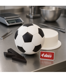 DECORAZIONE PER TORTE - PALLONE DA CALCIO - DIAMETRO 13cm