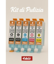 KIT PULIZIA ALIMENTARE 5 CARTUCCE SERIE PGI-550 / CLI-551