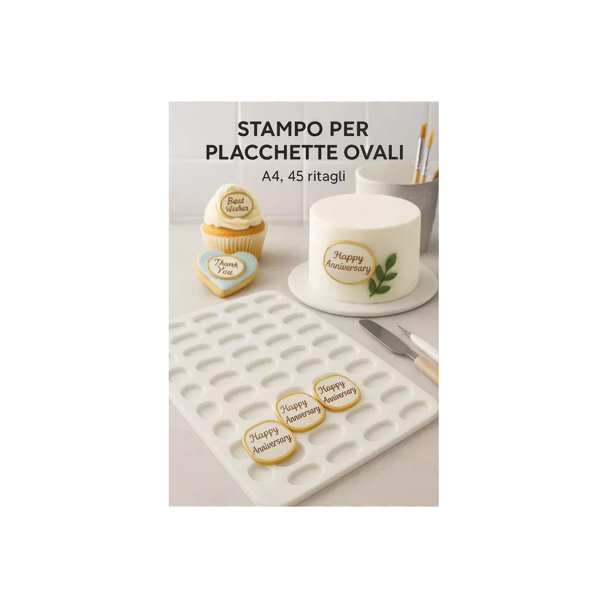 STAMPO PER PLACCHETTE / TARGHETTE - OVALE - 45- FORMATO A4