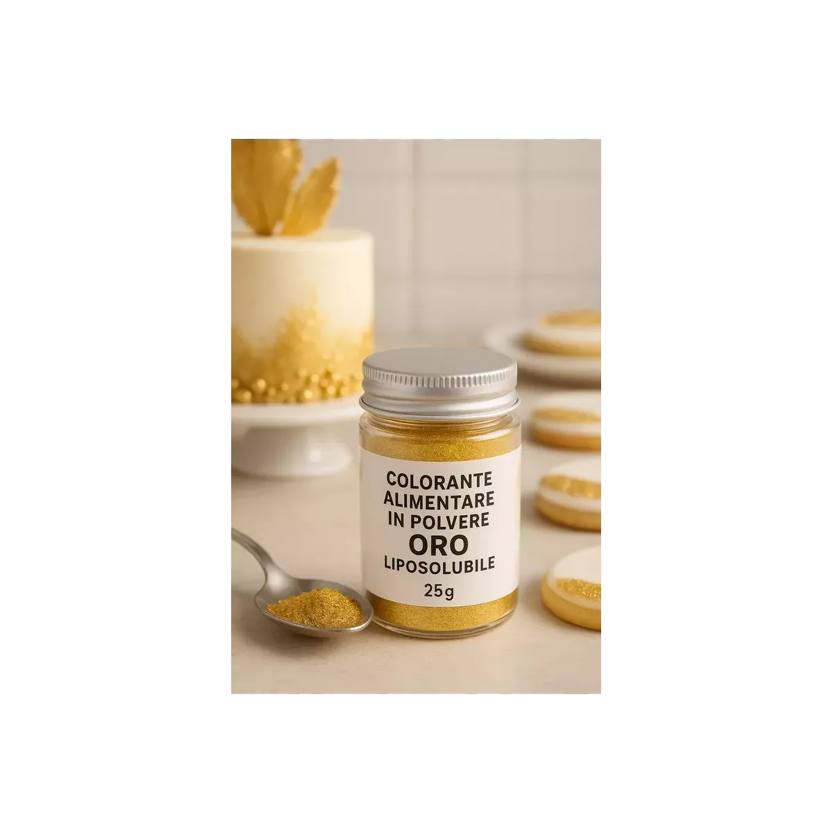 COLORANTE IN POLVERE LIPOSOLUBILE - ALIMENTARE - ORO - 25gr