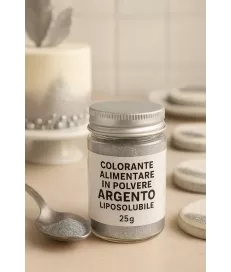 COLORANTE IN POLVERE LIPOSOLUBILE - ALIMENTARE - ARGENTO - 25gr