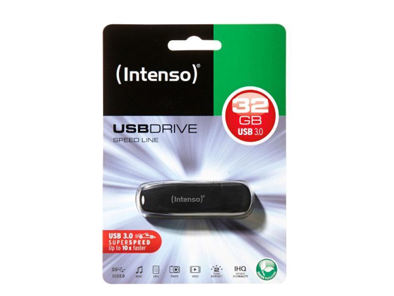 Unità flash USB Intenso Speed Line 32 GB USB tipo A 3.2 Gen 1 3.1 Gen 1 Nero (unità flash USB 3.0 Intenso Speed Line da 32 GB)