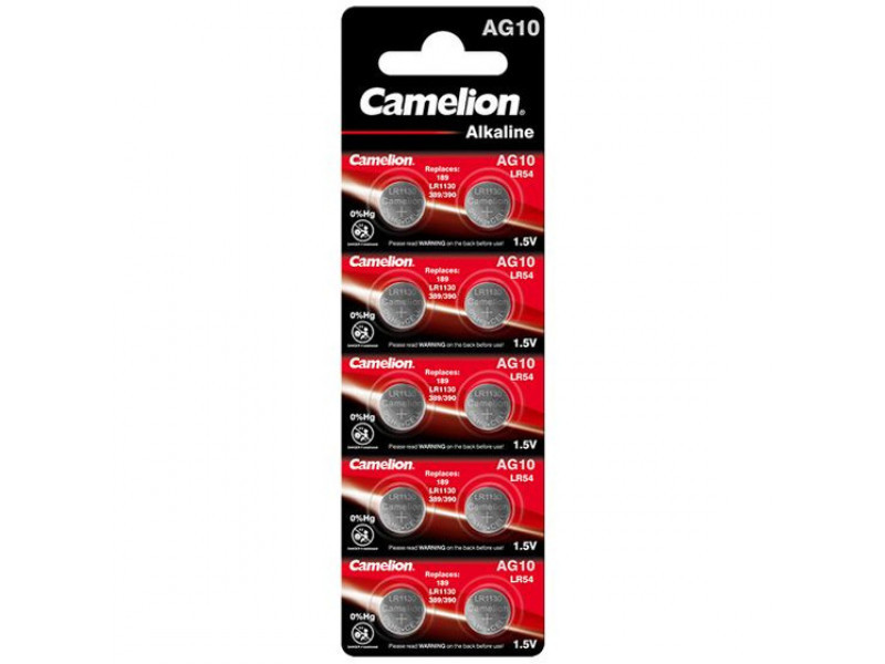 Batteria Camelion Alkaline AG10 0% Mercurio/Hg (10 pz.)