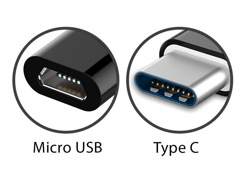 USB tipo C - adattatore micro USB (argento)