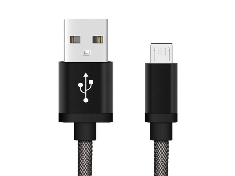 Cavo Reekin (USB-MicroUSB) 1 metro (Nero-Retino)