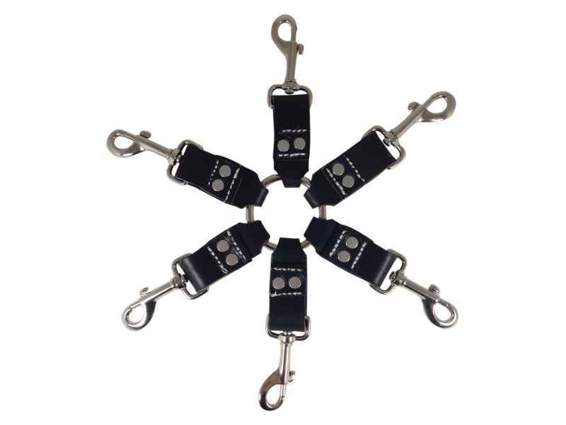 HOG CRAVATTA A 6 PUNTI IN PELLE CON BORDO,