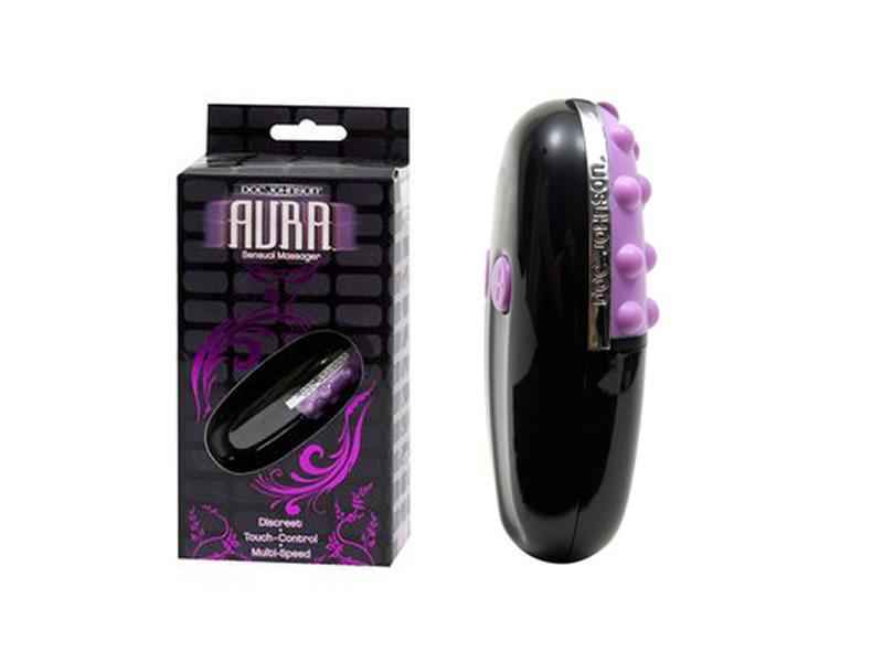 MASSAGGIATORE AURA, VIBRO, CON BATTERIE, NERO/VIOLA, 8,5 X 4,3 CM