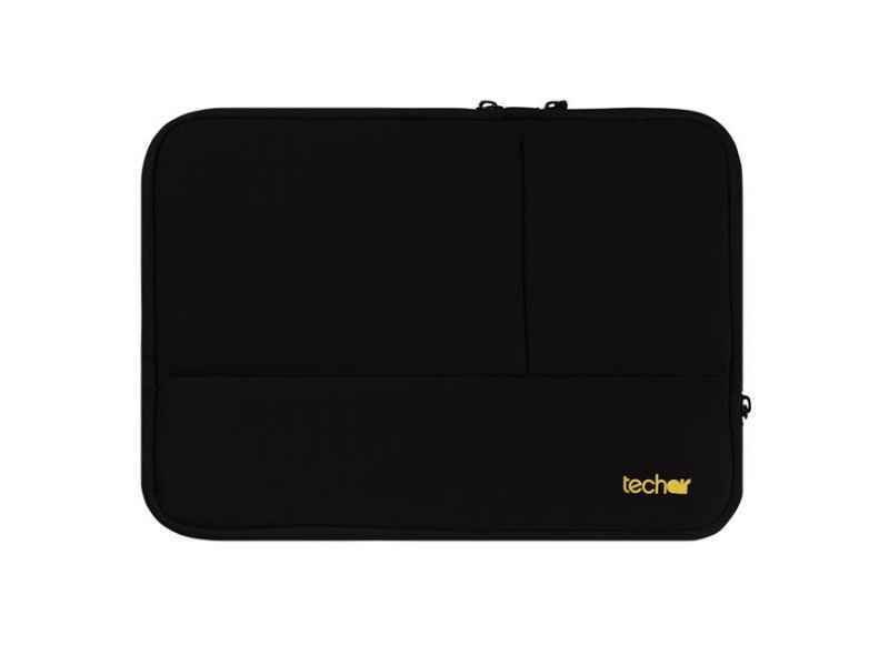 Techair TANZ0330V2 borsa per laptop 338 cm 13.3 Custodia a tasca Nero (techair 13.3 black sleeve with pockets and a contrasting