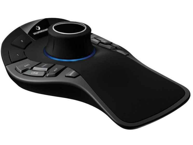 SpaceMouse Pro ist eine professionelle 3D Maus. Durch ihr optimiertes ergonomisches Design und die innovative Bildschirmanzeige