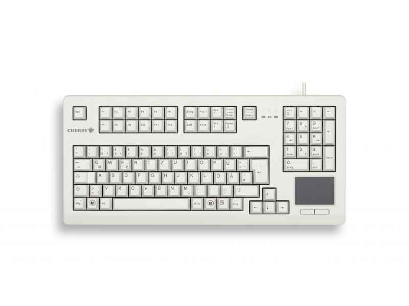 CHERRY TouchBoard G80-11900 tastiera USB QWERTY Inglese Grigio (TOUCHPAD 104 KEYS 16IN LIGHT - GREY USB) - Versione Tedesca