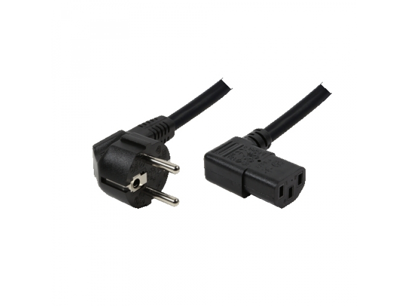 Cavo di rete Logilink con spina di sicurezza 90Ã‚Â°/ presa dispositivo freddo Nero CP103