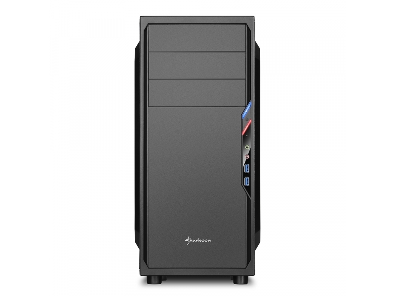 SHARKOON CASE VS4-V ATX 6 SLOTS EXPANSION 2XUSB 3.0 FRONT DRIVE BAY DA 25/35/525 1X120MM FAN FRONT NO PSU COLORE NERO