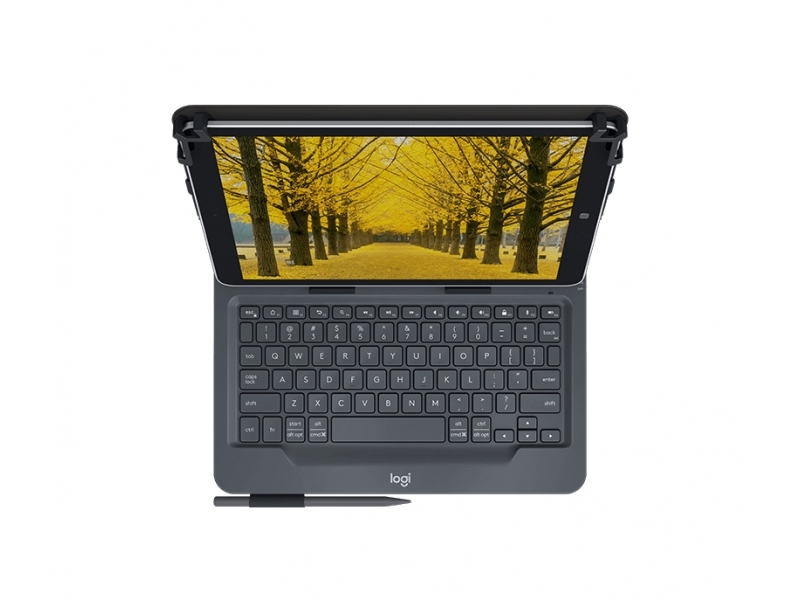 Logitech Universal Folio with integrated keyboard for 9-10 inch tablets QWERTZ Tedesco Bluetooth Nero