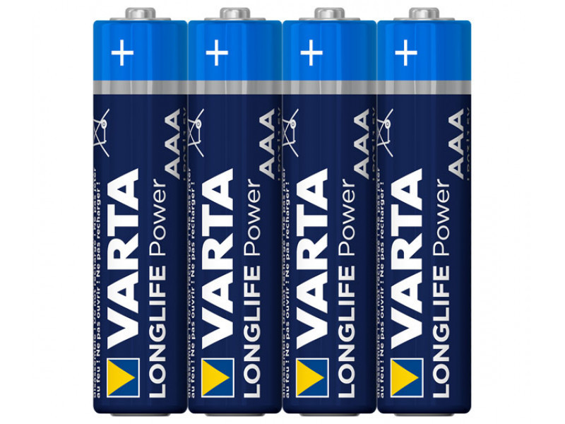 Batteria Varta Alk. Micro AAA LR03 1.5V Longlife Power Shrink. (confezione da 4)