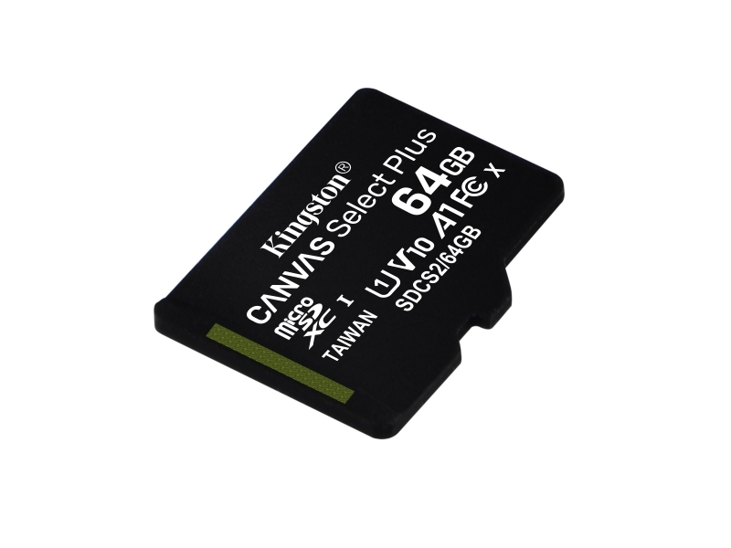 KINGSTON MICRO SD 64 GB CL10 CANVAS SELECT PLUS SDCS2/64GBSP NO SDCARD ADAPTER
