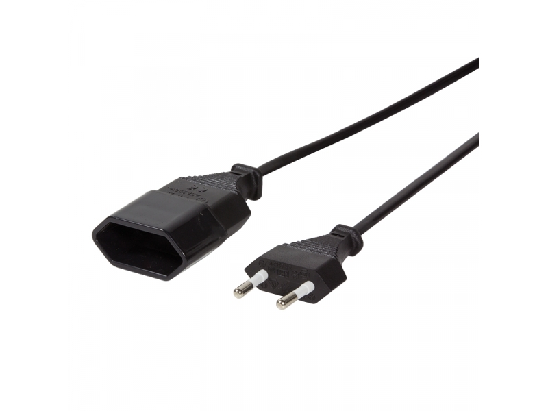 CAVO PROLUNGA ALIMENTAZIONE EURO C7 MASCHIO/FEMMINA NERO MT 3