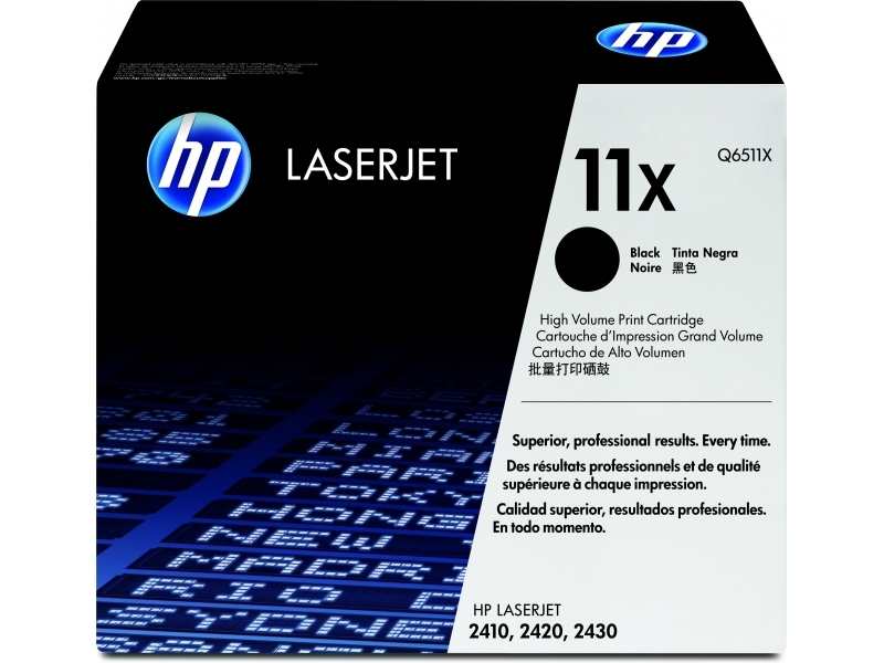 HP 11X High Yield Black Original LaserJet Toner Cartridge cartuccia toner 1 pz Originale Nero (Toner - Pages 12.000 Warranty: 1