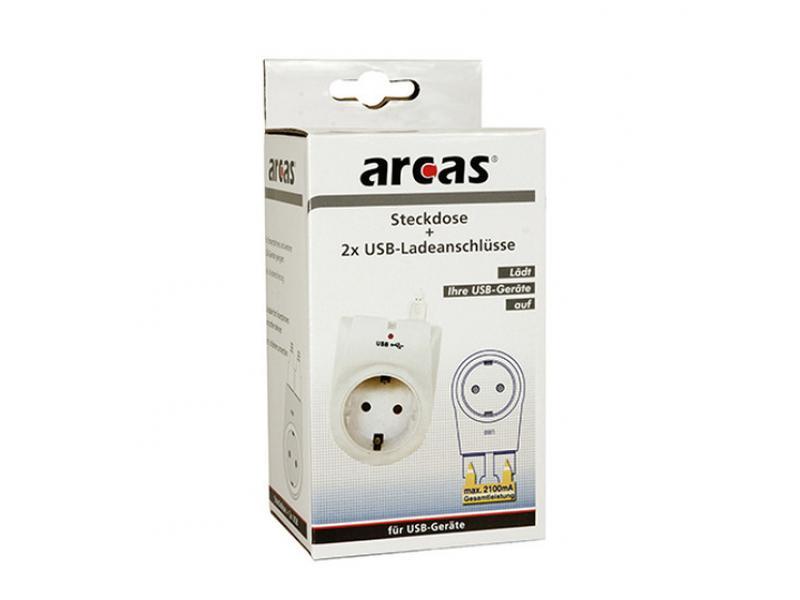 Arcas 1 volta con 2 adattatori USB max 2100 mA