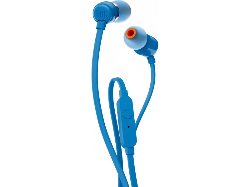Cuffie JBL Tune 110 Microfono - Mani liberi - Controllo del cavo - Cavo piatto da 1,11 m - colore blu