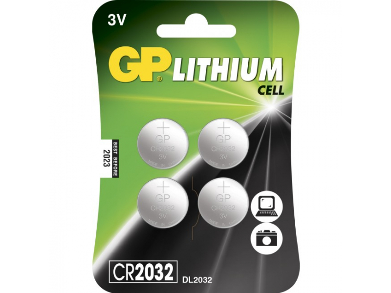 Batterie GP Lithium Knopfzellen CR2032 (4 St) 0602032C4