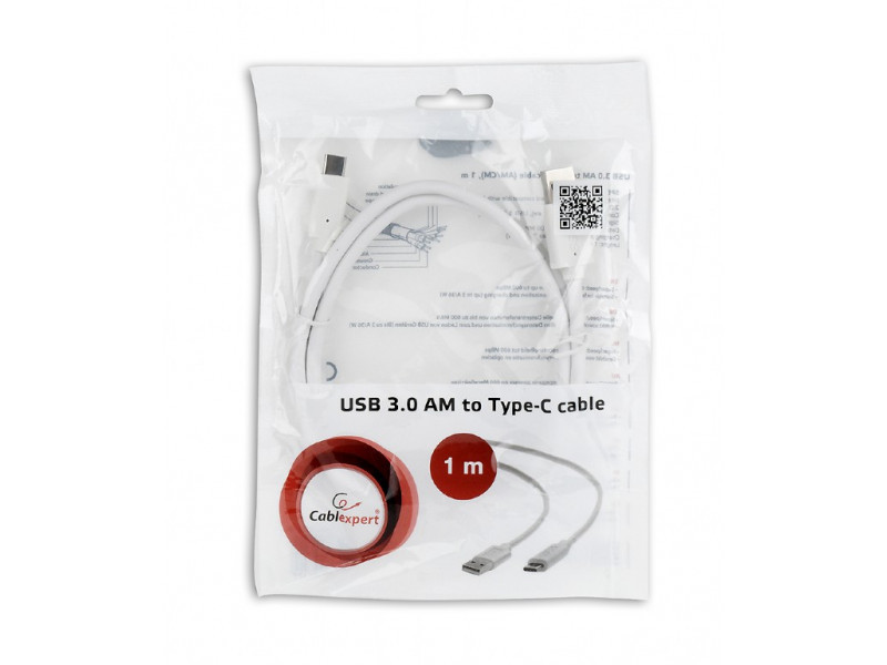 Cavo da USB 3.0 a tipo C CableXpert AM/CM 1 m CCP-USB3-AMCM-1M-W