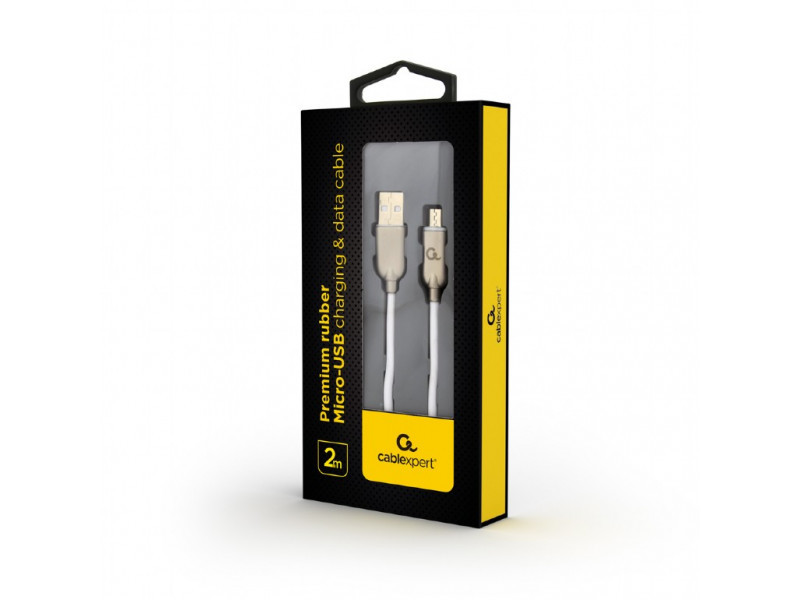 Cavo di ricarica micro-USB premium CableXpert 2 m bianco CC-USB2R-AMmBM-2M-W