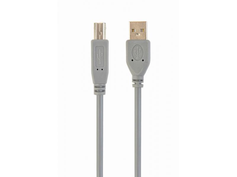 CableXpert USB 2.0 AM maschio a BM maschio cavo grigio CCP-USB2-AMBM-6G