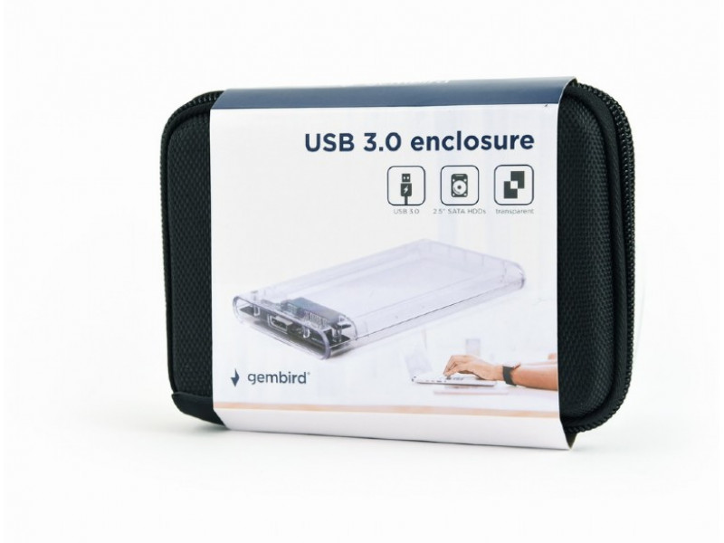 Custodia Gembird USB 3.0 2.5 per unitÃƒÂ  da 9,5 mm trasparente EE2-U3S9-6