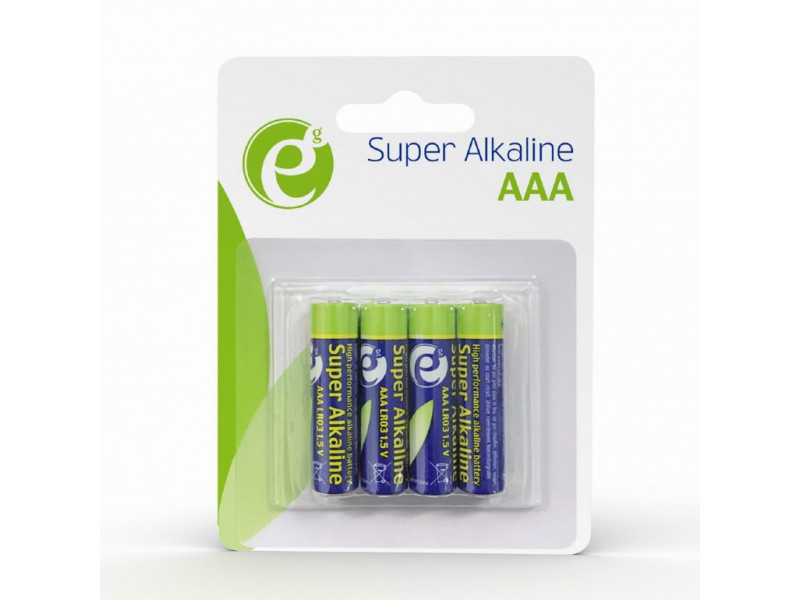 Batterie AAA alcaline EnerGenie, confezione da 4 EG-BA-AAA4-01