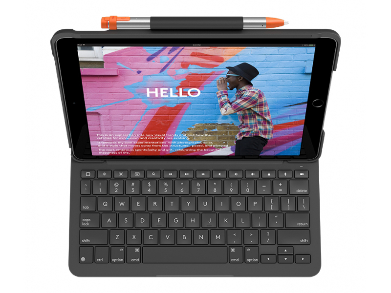 Logitech Slim Folio QWERTZ Tedesco Bluetooth Grafite