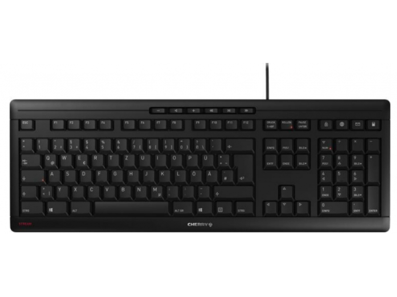 CHERRY STREAM tastiera Ufficio USB QWERTZ Tedesco Nero