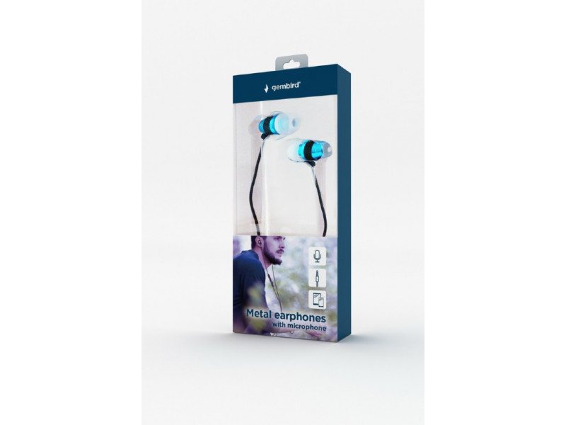 Cuffie in-ear Gembird con microfono blu MHS-EP-002