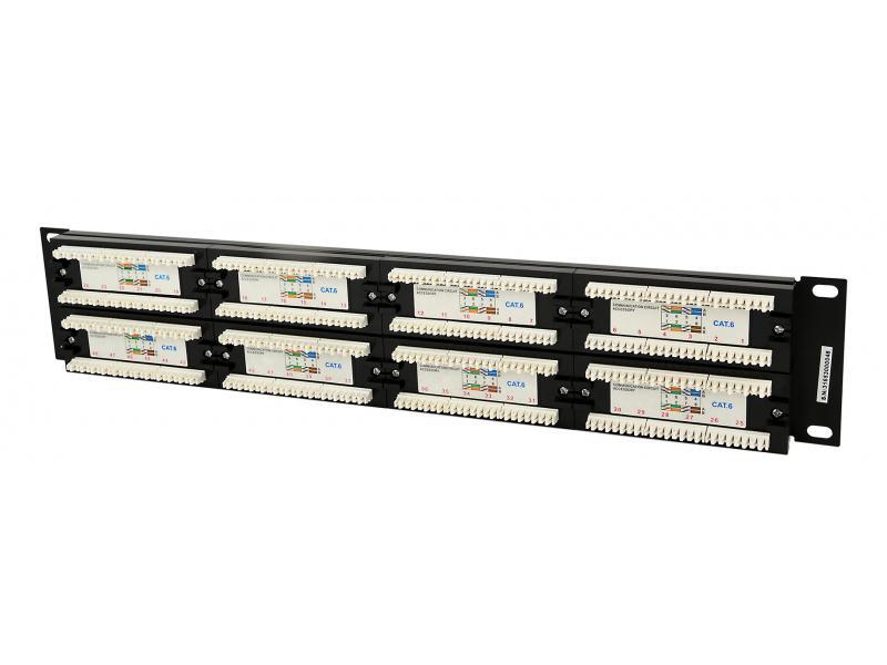 Pannello patch CableXpert Cat.6 48 porte con gestione cavi posteriore. NPP-C648CM-001