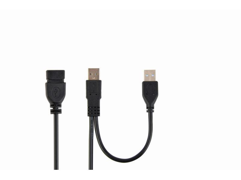 CableXpert Dual USB 2.0 A maschio a femmina 3ft CCP-USB22-AMAF-3