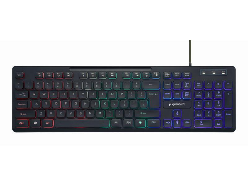 Gembird Rainbow Beleuchtete Multimedia-Tastatur Layout US KB-UML-02
