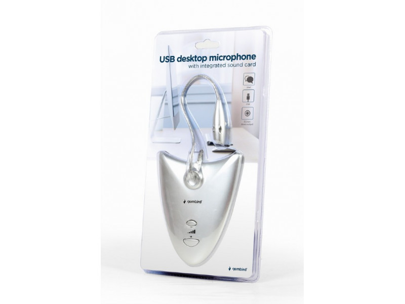 Microfono da tavolo USB Gembird con scheda audio integrata MIC-DU-01