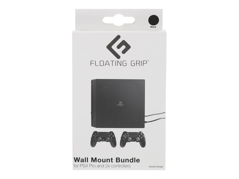 Supporto da parete per PlayStation 4 Pro e controller con impugnatura flottante - Pacchetto (nero) - FG0125 - PlayStation 4