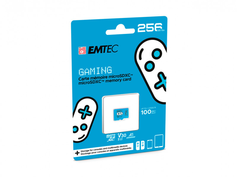 EMTEC 256GB microSDXC UHS-I U3 V30 scheda di memoria per giochi (blu)